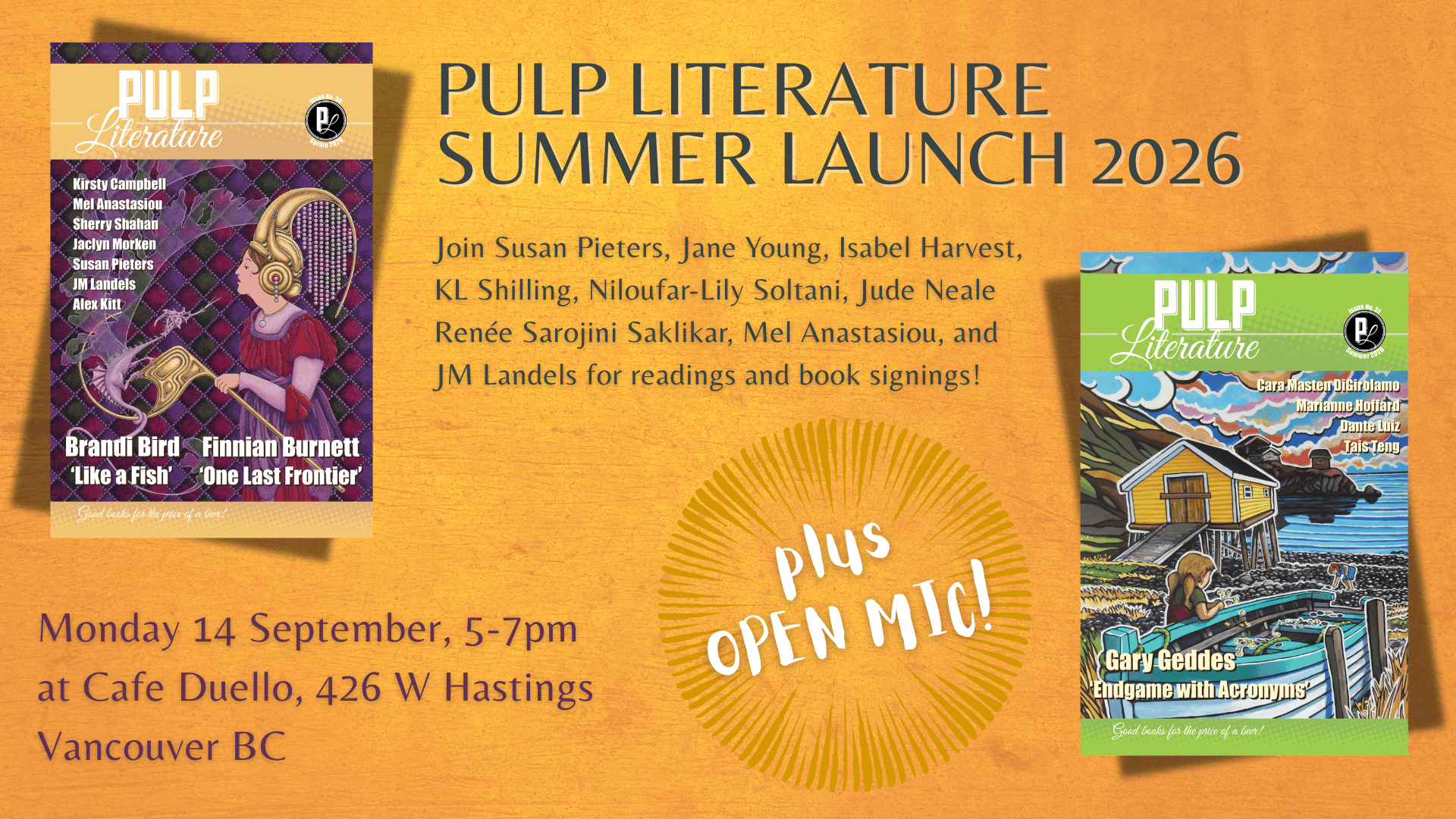 Pulp Literature Summer 2026 launch poster